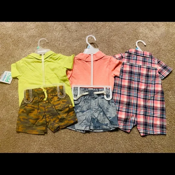 NEW • 5pc Baby Boys Lot • 6mo • Short Sets & Romper - Picture 9 of 10